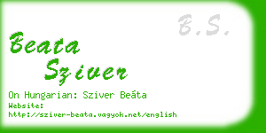 beata sziver business card